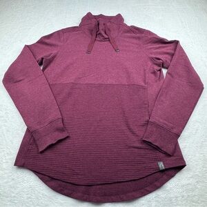 L.L.Bean women's funnelneck pullover sweatshirt. Burgundy color. Size S Regular